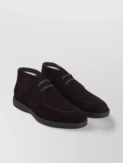 Brioni Suede Leather Desert Boots With Rubber Outsole