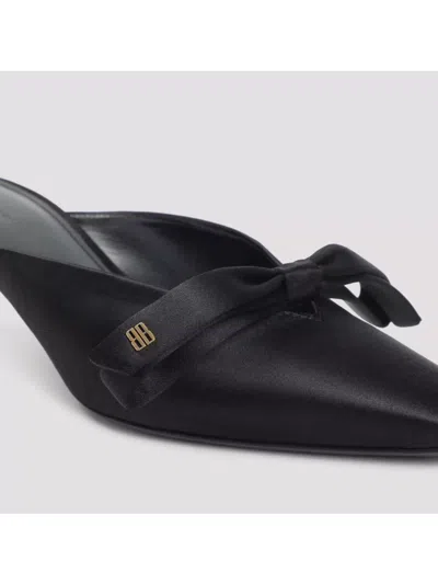 Balenciaga Satin Vamp Stiletto Heel Mules