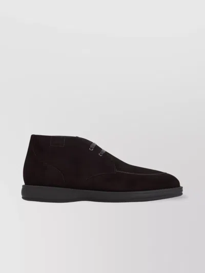 Brioni Suede Leather Desert Boots With Rubber Outsole