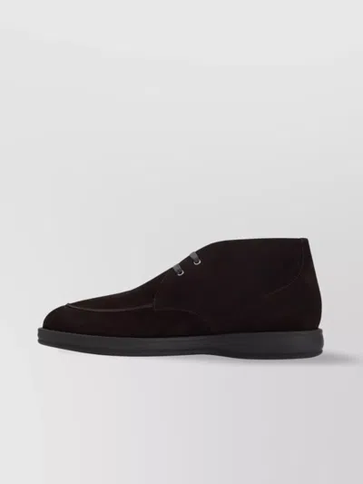 Brioni Suede Leather Desert Boots With Rubber Outsole