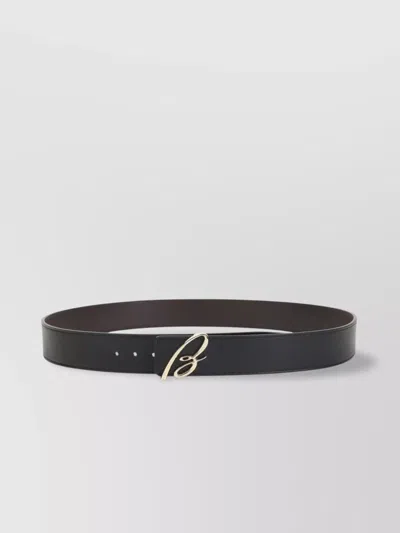 Brioni Adjustable Leather Reversible Belt In Black