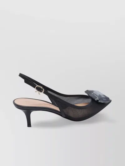 Gianvito Rossi Mesh Slingback Kitten Heel Pumps