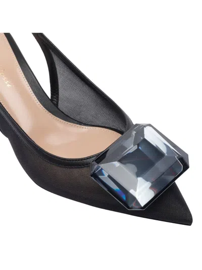 Gianvito Rossi Mesh Slingback Kitten Heel Pumps
