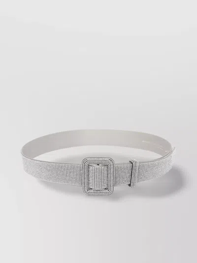 Benedetta Bruzziches Crystal Embellished Metallic Finish Belts In Neutral