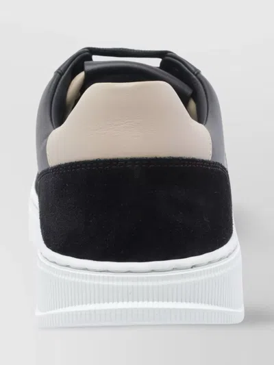 Ferragamo Low Top Leather Sneakers With Contrast Heel Tab