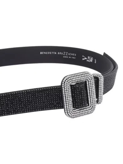 Benedetta Bruzziches Adjustable Crystal Embellished Square Buckle Belt