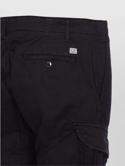 C.p. Company Satin Cargo Pants With Functional Pockets In Black