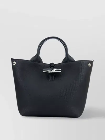 Longchamp Handbags With Metal Hardware And Textured Surface
