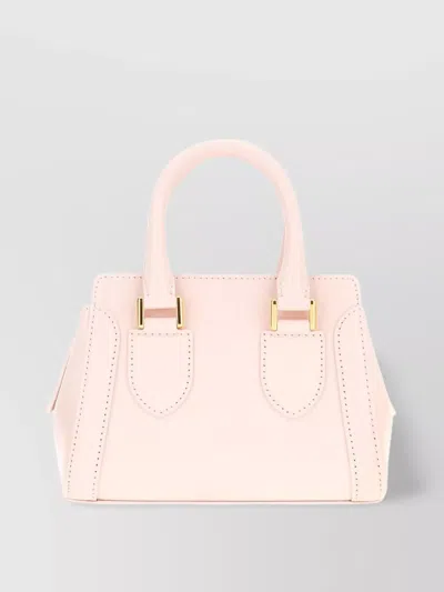 Alexander Mcqueen Structured Leather Tote Bag With Top Handles