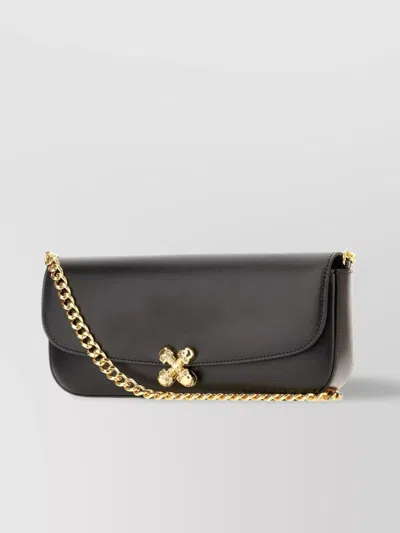 Alexander Mcqueen Leather Skull Flower Shoulder Bag