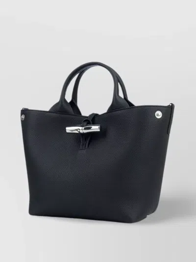 Longchamp Handbags With Metal Hardware And Textured Surface