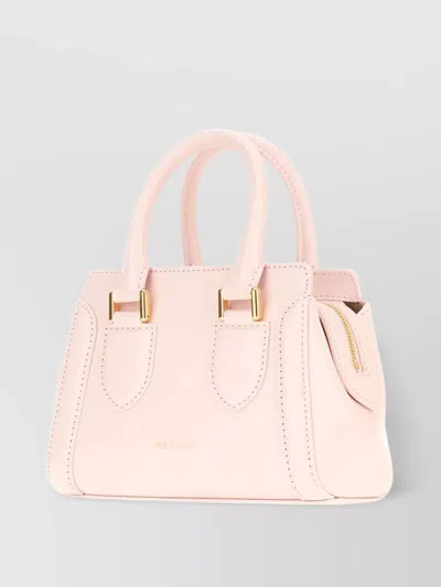 Alexander Mcqueen Structured Leather Tote Bag With Top Handles
