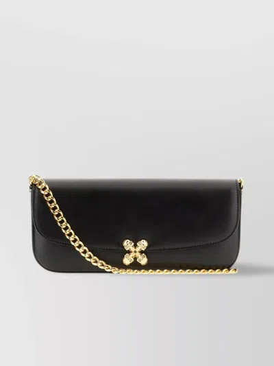 Alexander Mcqueen Leather Skull Flower Shoulder Bag