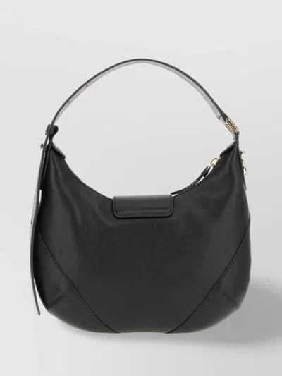 Jimmy Choo Leather Shoulder Bag With Adjustable Strap And Front Flap Pocket