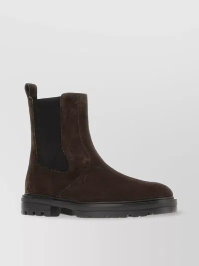 Hogan Suede Ankle Boots With Elastic Side Panels