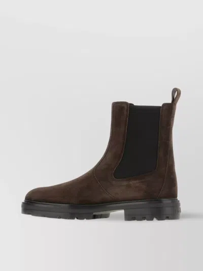 Hogan Suede Ankle Boots With Elastic Side Panels