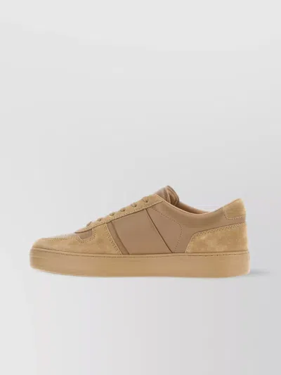 Hogan Suede And Leather Sneakers With Perforated Detailing In Brown