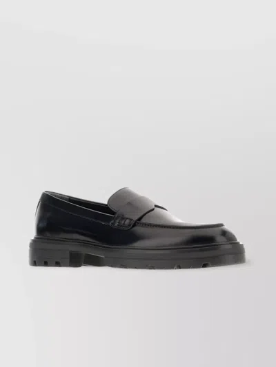 Hogan Leather Loafers With Chunky Sole And Glossy Finish