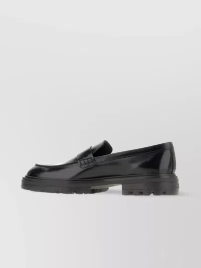 Hogan Leather Loafers With Chunky Sole And Glossy Finish