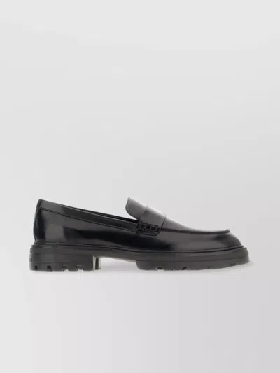Hogan Leather Loafers With Chunky Sole And Glossy Finish