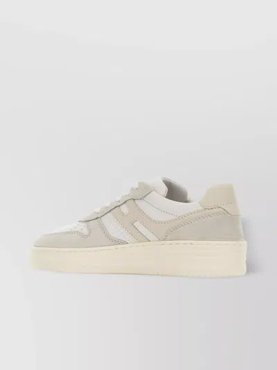 Hogan Leather Sneakers With Suede Accents And Rubber Sole
