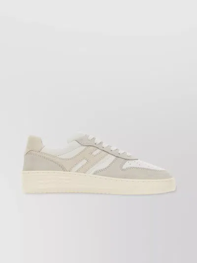 Hogan Leather Sneakers With Suede Accents And Rubber Sole