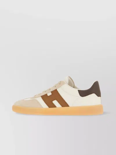 Hogan Cool Smooth And Suede Leather Sneakers Shoes In White