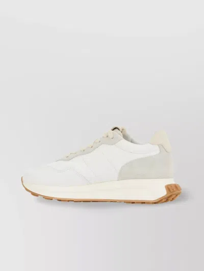 Hogan Leather Sneakers With Rubber Sole And Suede Accents In Pattern