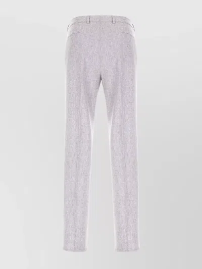 Brunello Cucinelli Wool Trousers With Pleated Front And Pockets In Gray