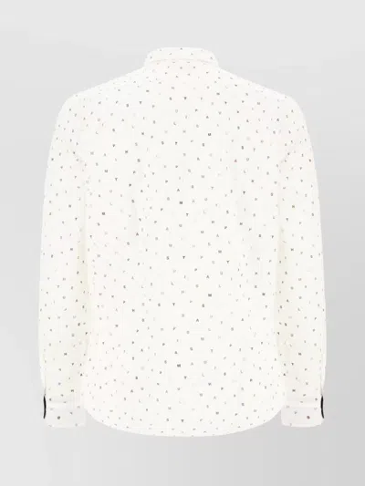 Paul Smith Alphabet Print Button-down Collar Shirt In White