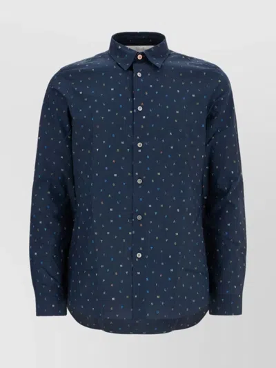 Paul Smith Poplin Shirt Featuring Printed Pattern In Pattern