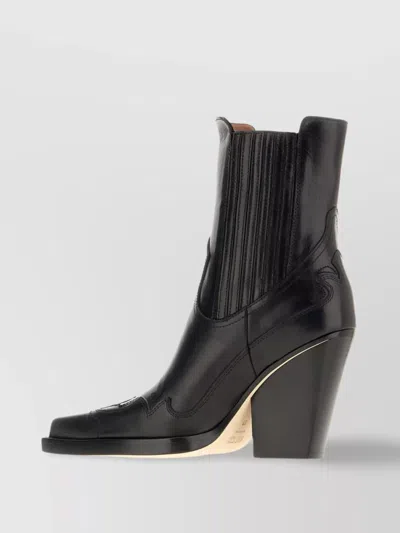Paris Texas Dallas Leather Ankle Boots With Block Heel