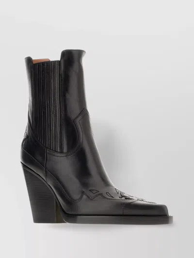 Paris Texas Dallas Leather Ankle Boots With Block Heel