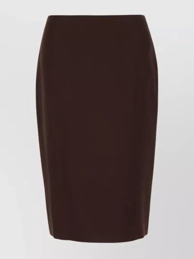 Tom Ford Crepe Envers Satin Midi Pencil Skirt In Brown