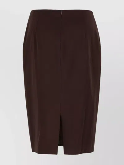 Tom Ford Crepe Envers Satin Midi Pencil Skirt In Brown
