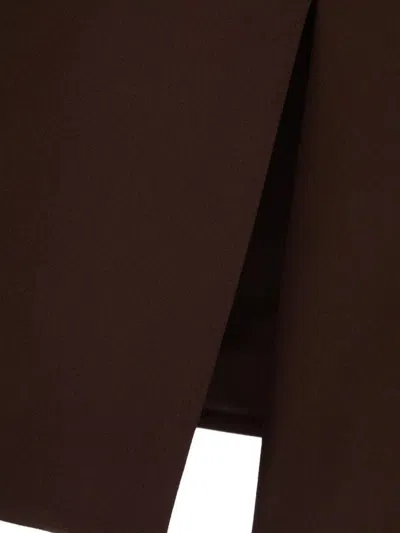 Tom Ford Crepe Envers Satin Midi Pencil Skirt In Brown