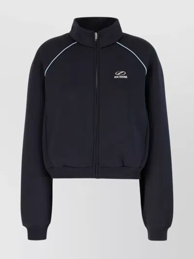 We11 Done Blue Navy Polyester Blend Sweatshirt In Black