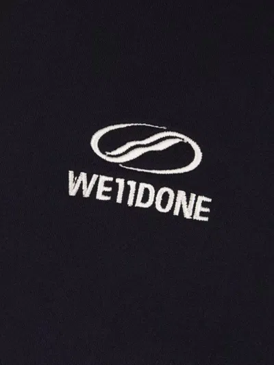 We11 Done Blue Navy Polyester Blend Sweatshirt In Black