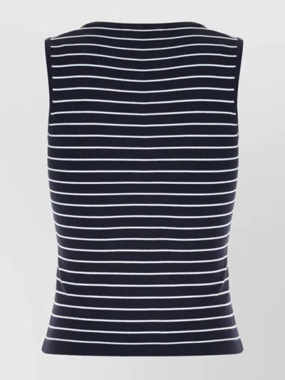 We11 Done Sleeveless Striped Button Ribbed Top