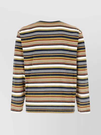 We11 Done Striped Cotton Crew Neck Long Sleeves In Multi