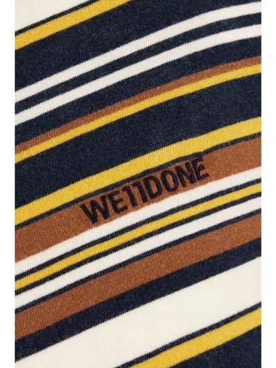 We11 Done Striped Cotton Crew Neck Long Sleeves In Multi