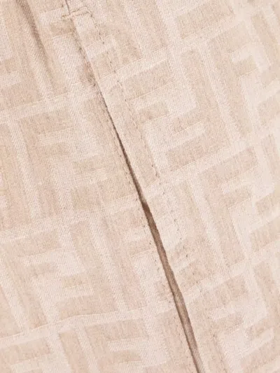 Fendi Elastic Waistband Cotton Blend Shorts