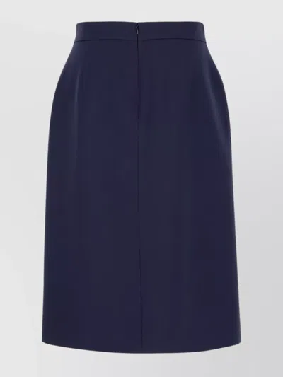 Valentino Skirt Wool Blend Belted Waist In Blue