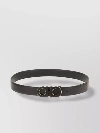 Ferragamo Adjustable Reversible Leather Belt With Buckle Detail