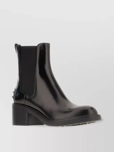 Tod's Block Heel Leather Ankle Boots