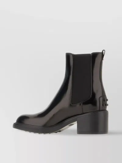 Tod's Block Heel Leather Ankle Boots