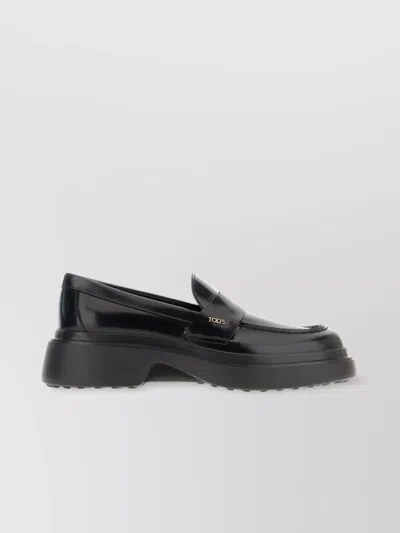 Tod's Leather Loafers With Chunky Sole And Glossy Finish