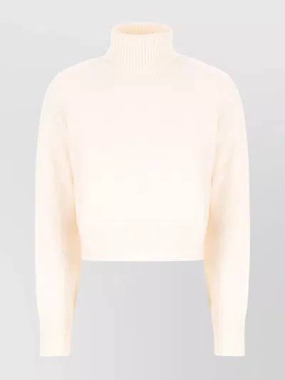 Michael Kors Wool Sweater With Turtleneck And Ribbed Finish In Pink