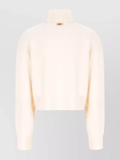 Michael Kors Wool Sweater With Turtleneck And Ribbed Finish In Pink