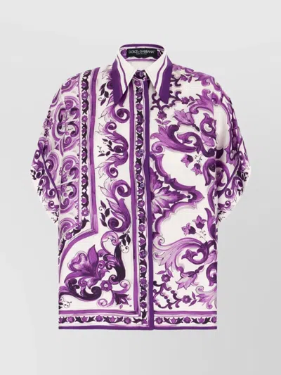 Dolce & Gabbana Silk Shirt With Bold Floral Print In Multi
